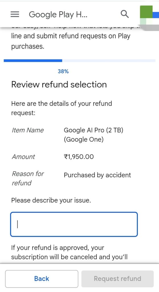 Google play refund step