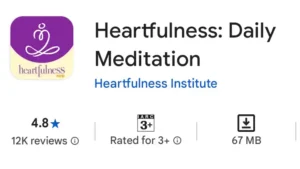 Heartfulness meditation app with trainer guidance and daily meditation sessions for students