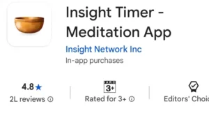 Insight Timer meditation app with large global library and guided meditation sessions