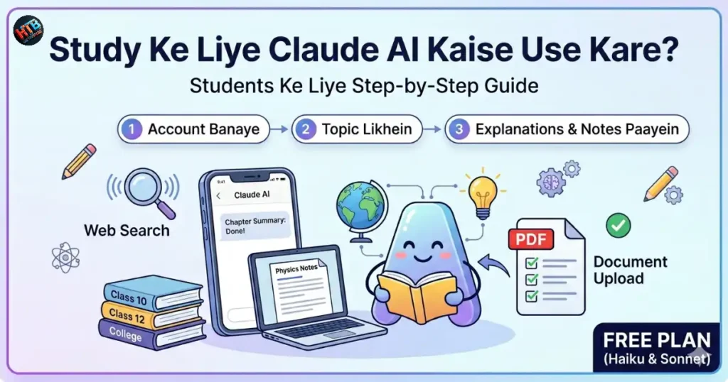 Study Ke Liye Claude AI Kaise Use Kare - Students ke Liye Step-by-Step Guide Hindi Mein