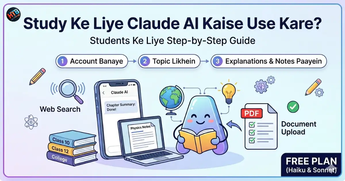 Study Ke Liye Claude AI Kaise Use Kare - Students ke Liye Step-by-Step Guide Hindi Mein
